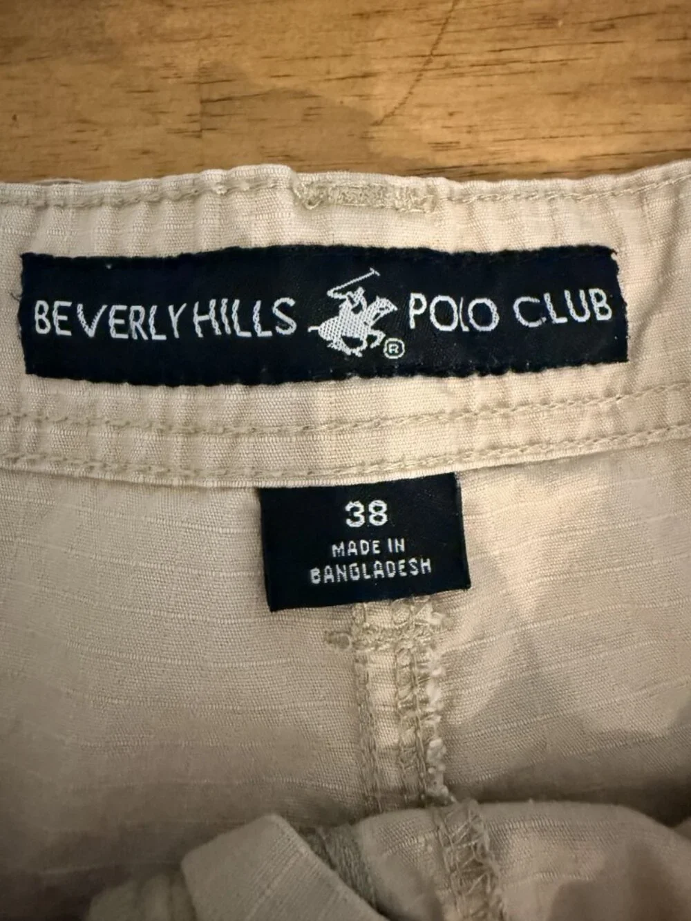 Beverly Hills Polo Club Mens Beige Cargo Shorts Size 38 100% Cotton Casual Wear
